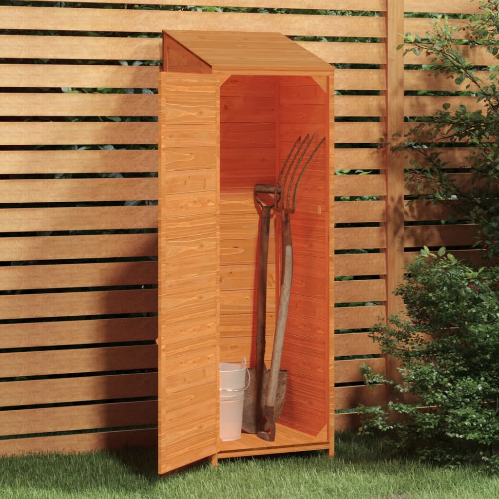 vidaXL Cobertizo de jardín madera maciza de abeto marrón 55x52x174,5cm