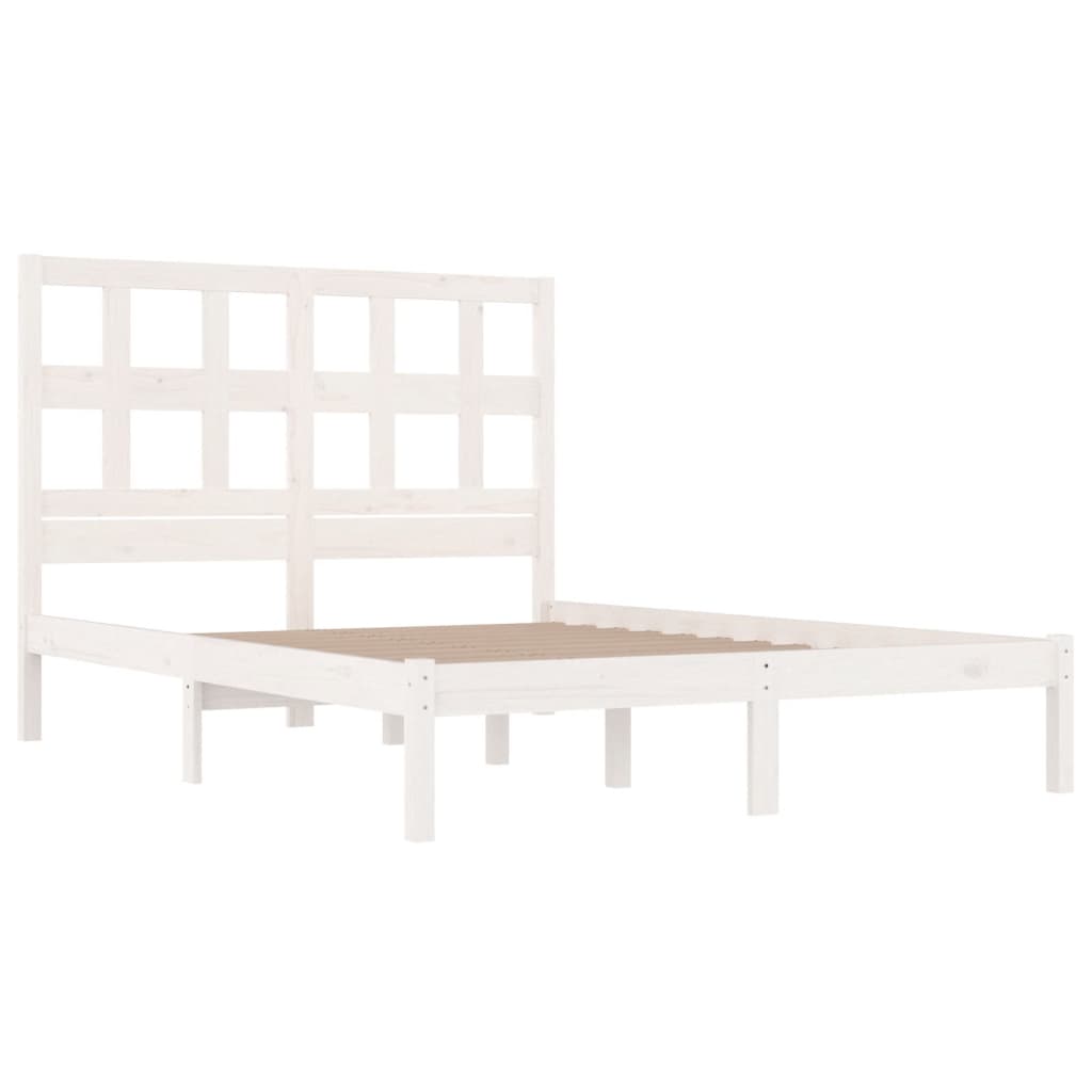 vidaXL Estructura de cama madera maciza de pino blanca 120x200 cm