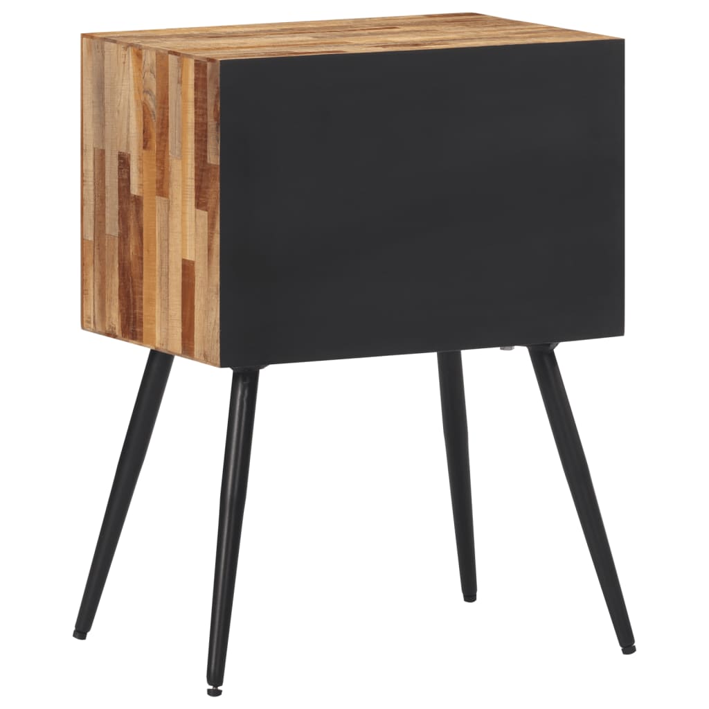 vidaXL Mesita de noche madera maciza de teca 47x31,5x60 cm