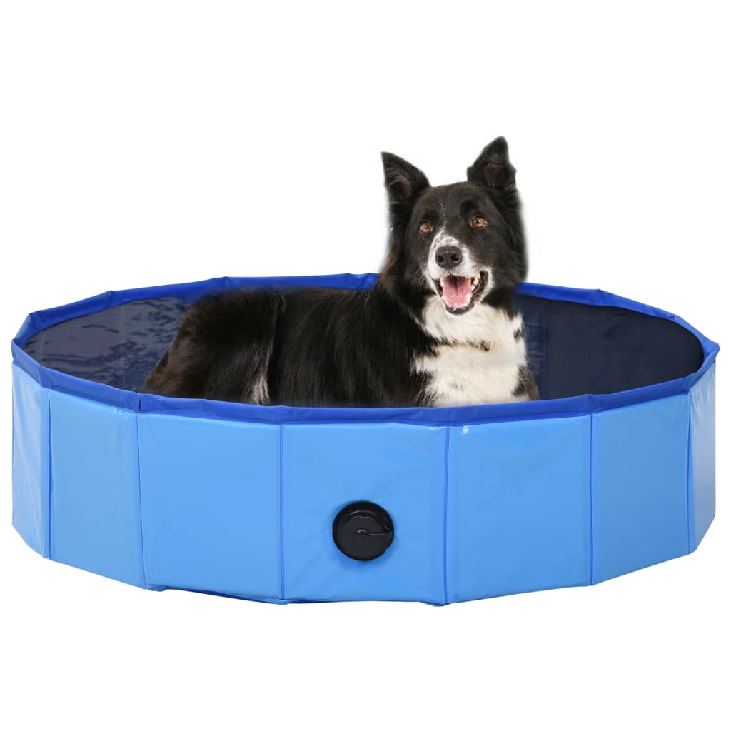 vidaXL Piscina para perros plegable PVC azul 80x20 cm