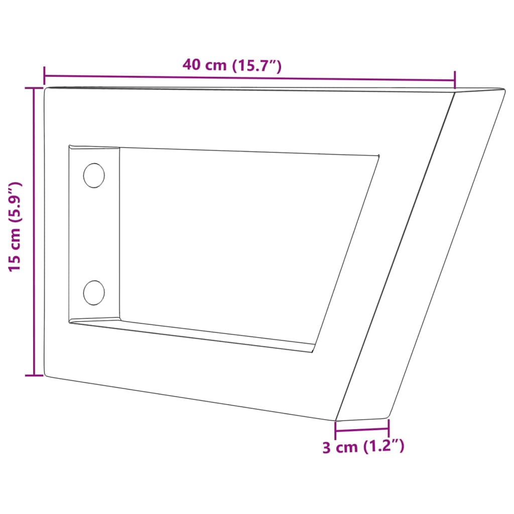 vidaXL Soportes estante de lavabo 2 unidades trapecio acero blanco