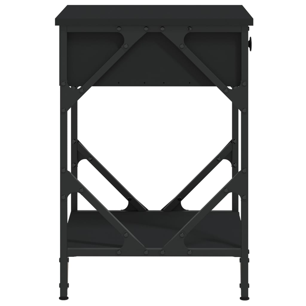 vidaXL Mesitas de noche 2 uds madera contrachapada negro 40x42x60 cm