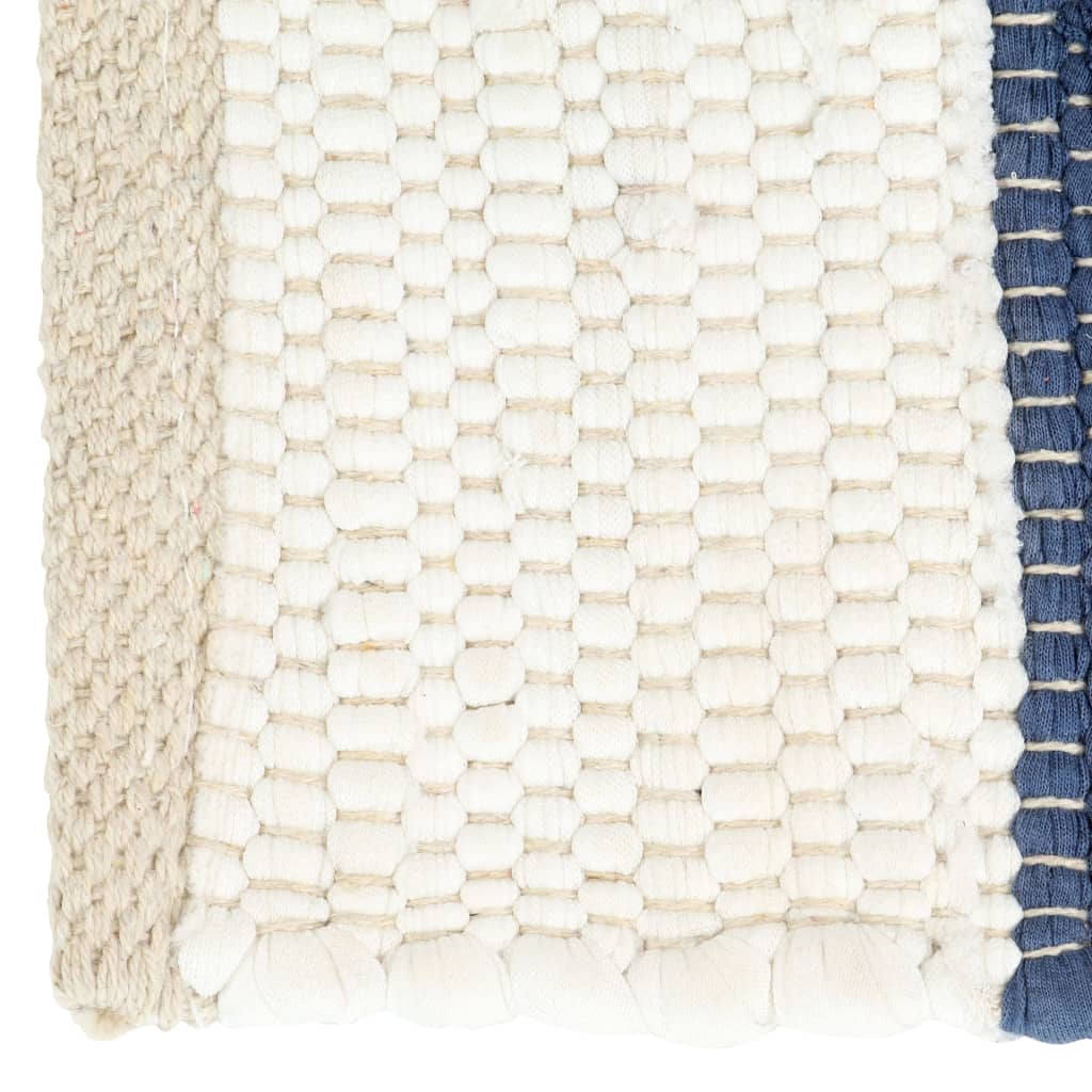 vidaXL Manteles individuales a rayas Chindi 6 uds azul blanco 30x45 cm