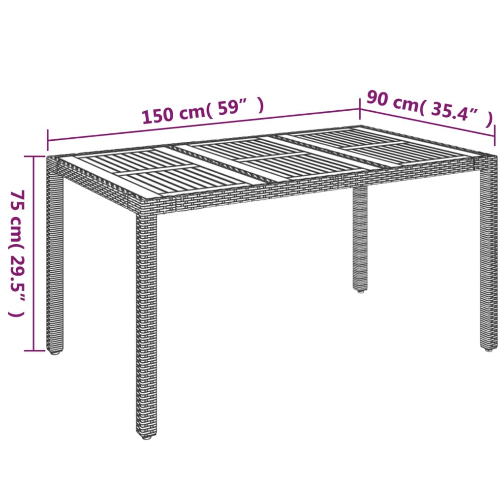 vidaXL Set comedor de jardín 5 piezas con cojines ratán sintético gris