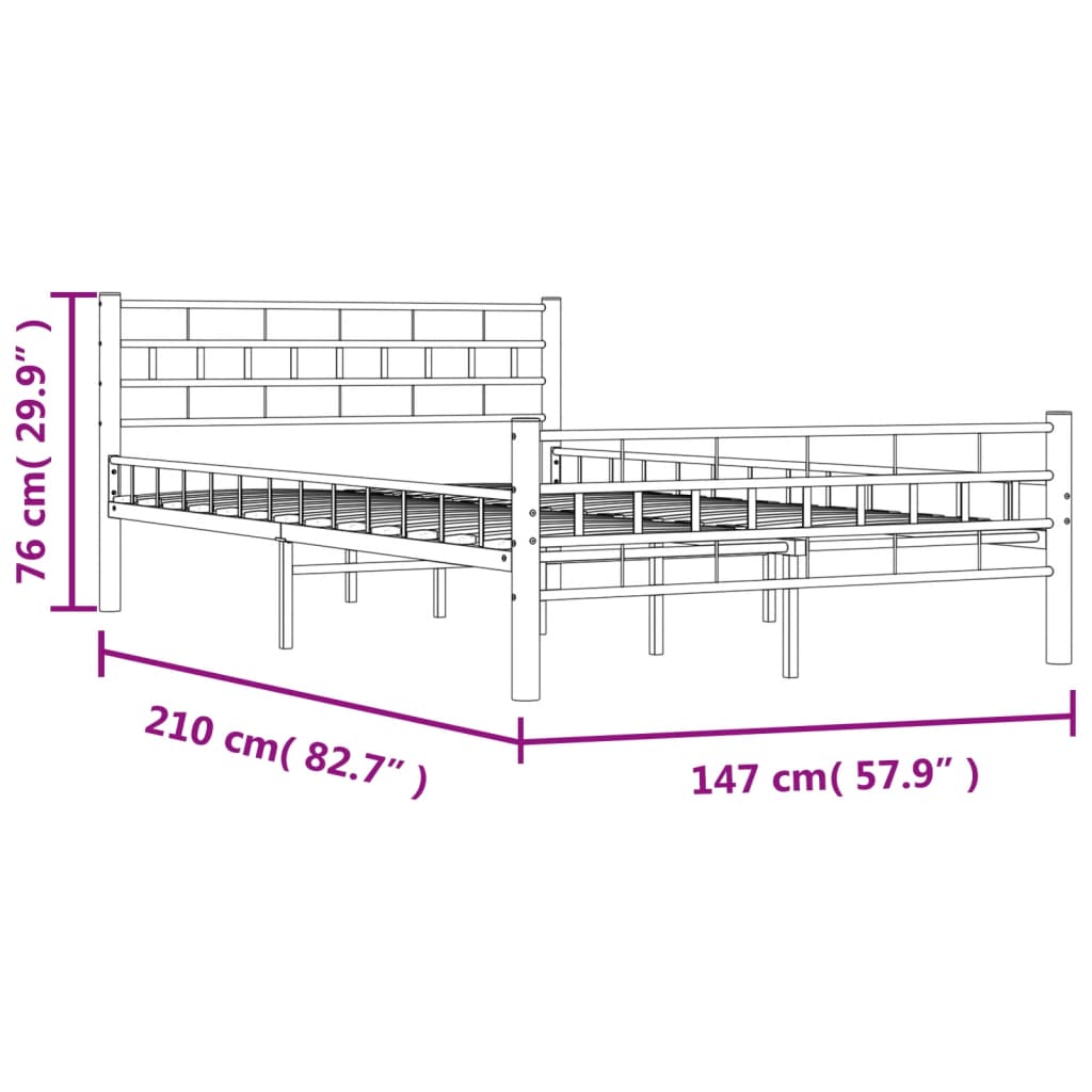 vidaXL Estructura de cama sin colchón metal blanco 140x200 cm