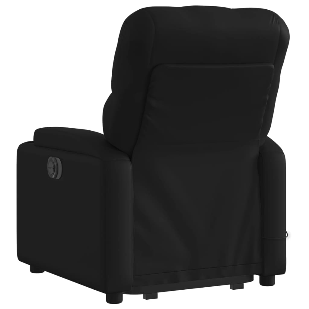 vidaXL Sillón de masaje elevable eléctrico cuero sintético negro