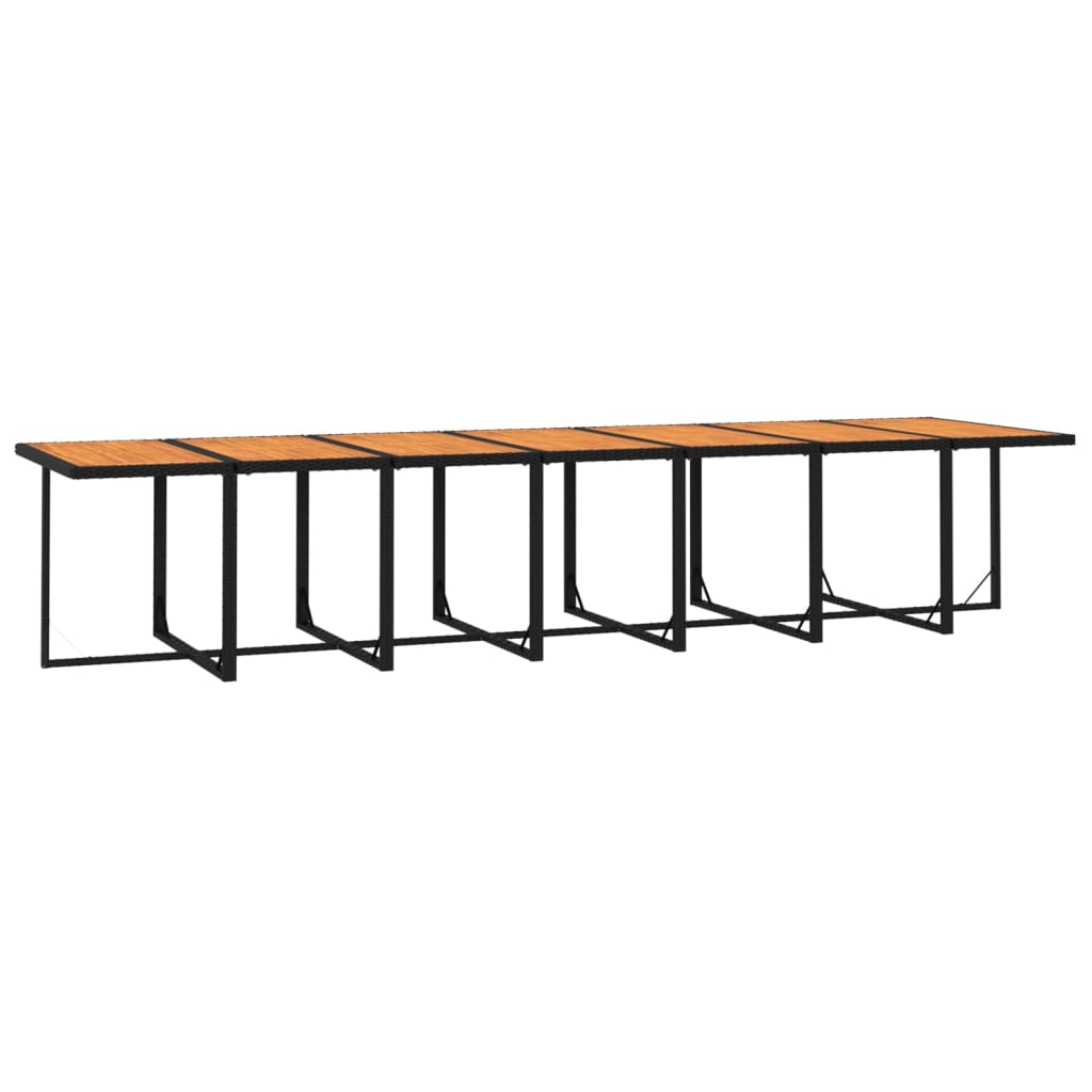 vidaXL Set de comedor jardín 19 pzas con cojines ratán sintético negro