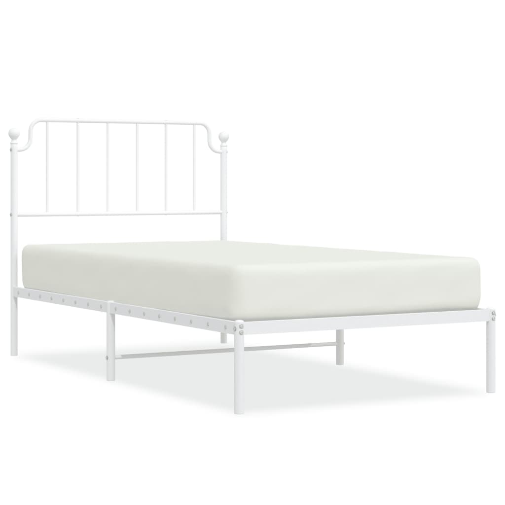 vidaXL Estructura cama sin colchón con cabecero metal blanco 100x200cm