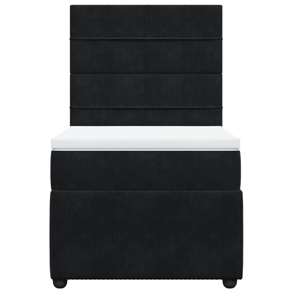 vidaXL Cama box spring con colchón cuero sintético negro 90x190 cm