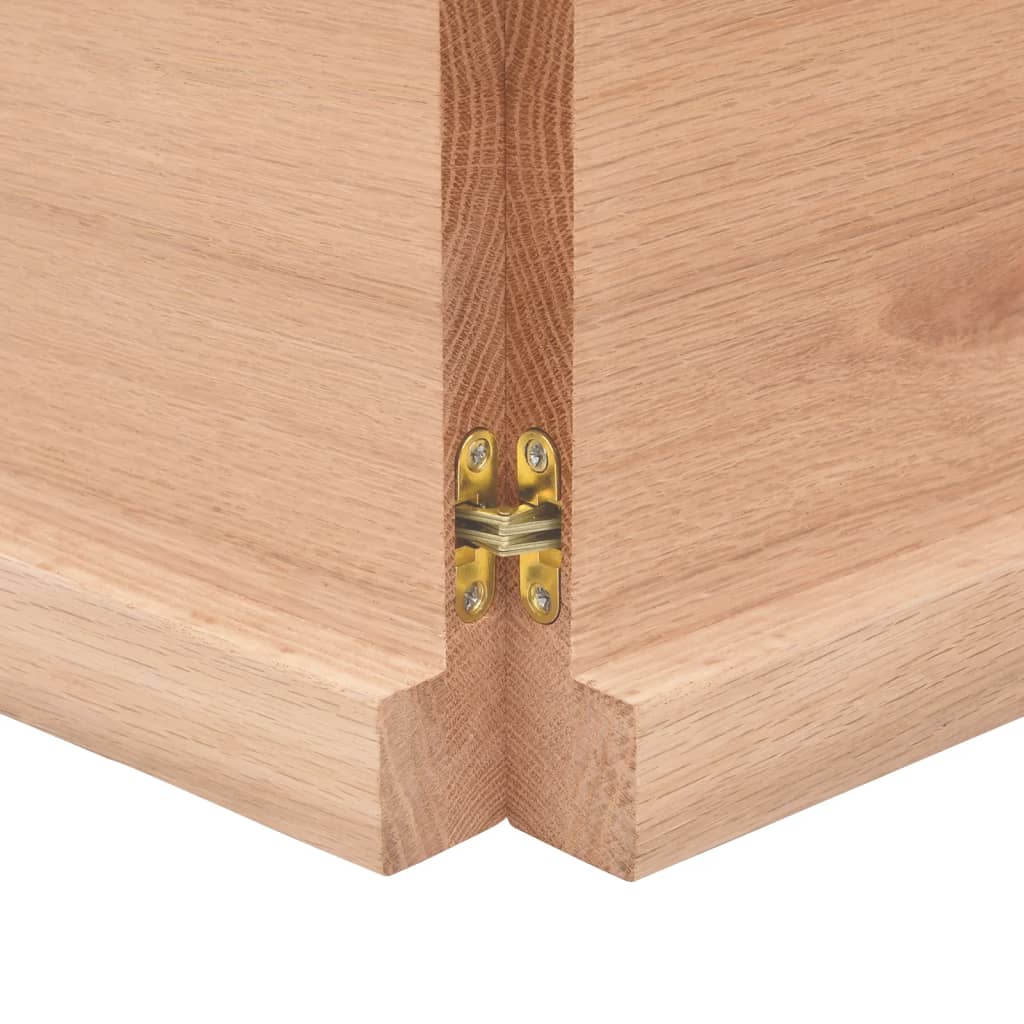 vidaXL Tablero mesa madera roble tratada marrón claro 160x40x(2-4) cm