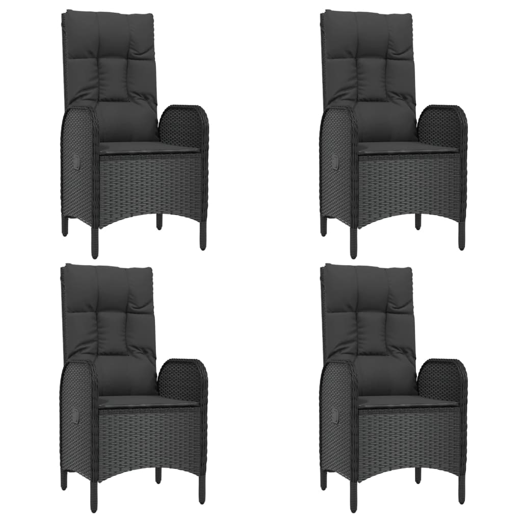 vidaXL Set de muebles jardín 5 pzas con cojines ratán sintético negro