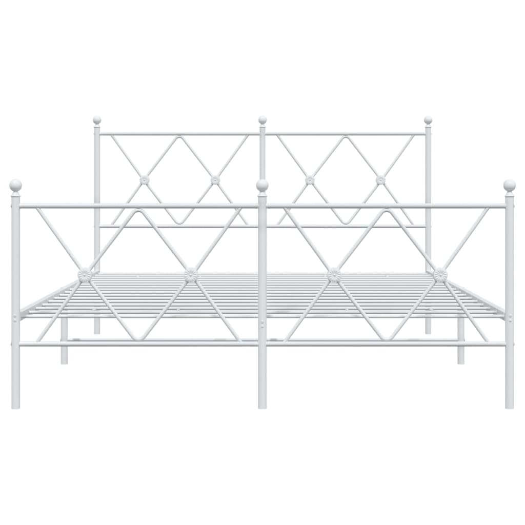 vidaXL Estructura cama metal cabecero y estribo blanco 140x190 cm
