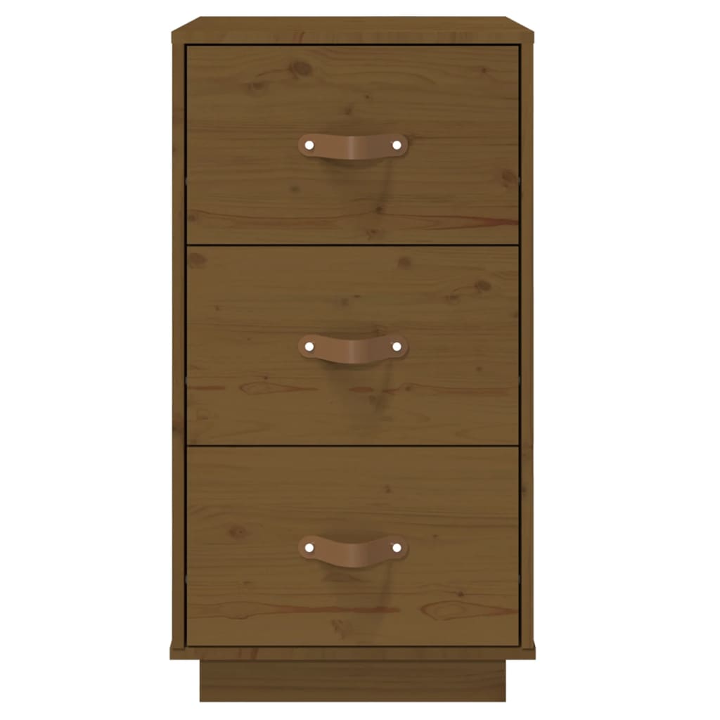 vidaXL Mesita de noche madera maciza de pino marrón miel 40x40x75 cm