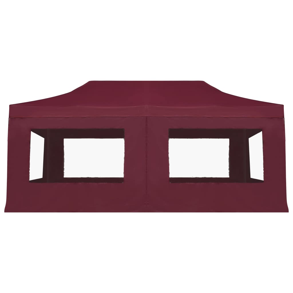 vidaXL Carpa plegable profesional y paredes aluminio rojo tinto 6x3m