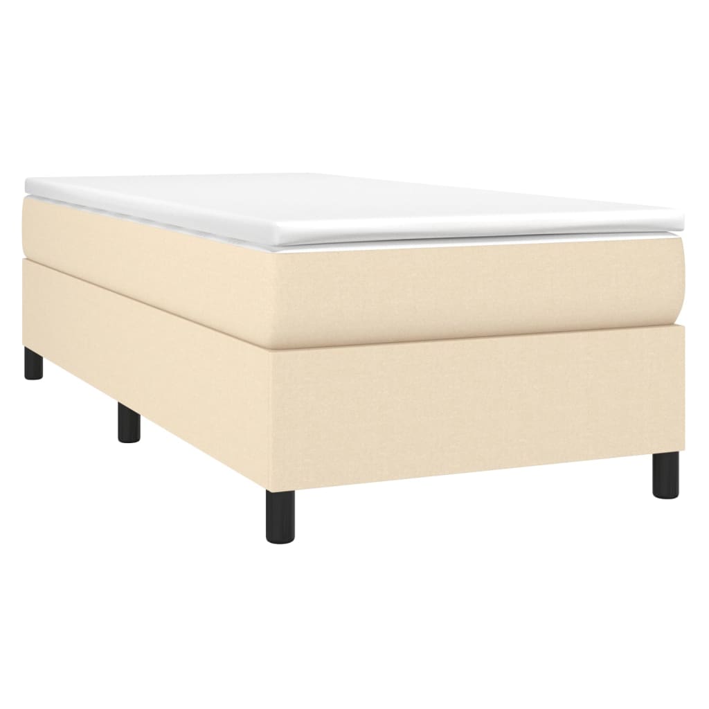 vidaXL Estructura de cama de tela color crema 90x200 cm