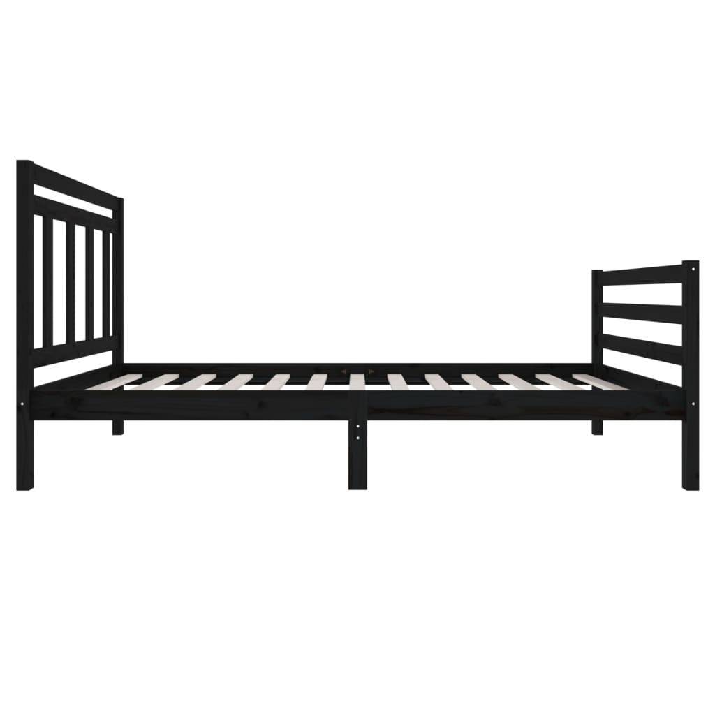 vidaXL Estructura de cama madera maciza negra 100x200 cm