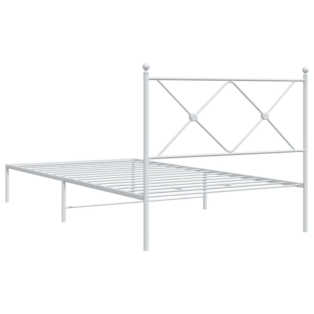 vidaXL Estructura de cama de metal con cabecero blanco 100x200 cm