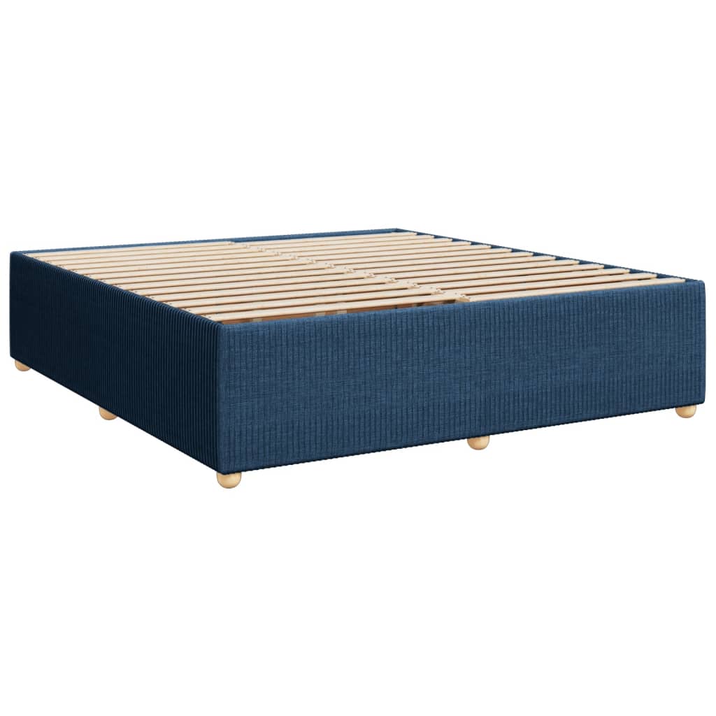 vidaXL Cama box spring con colchón tela azul 180x200 cm