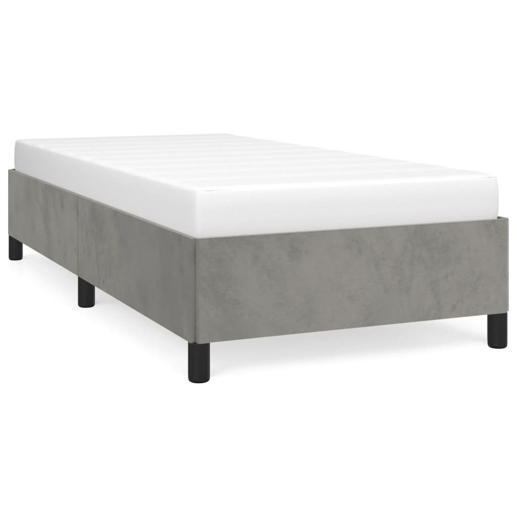 vidaXL Estructura de cama sin colchón terciopelo gris claro 100x200 cm