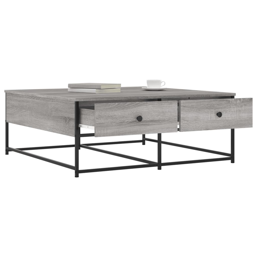 vidaXL Mesa de centro madera de ingeniería gris Sonoma 100x99x40 cm