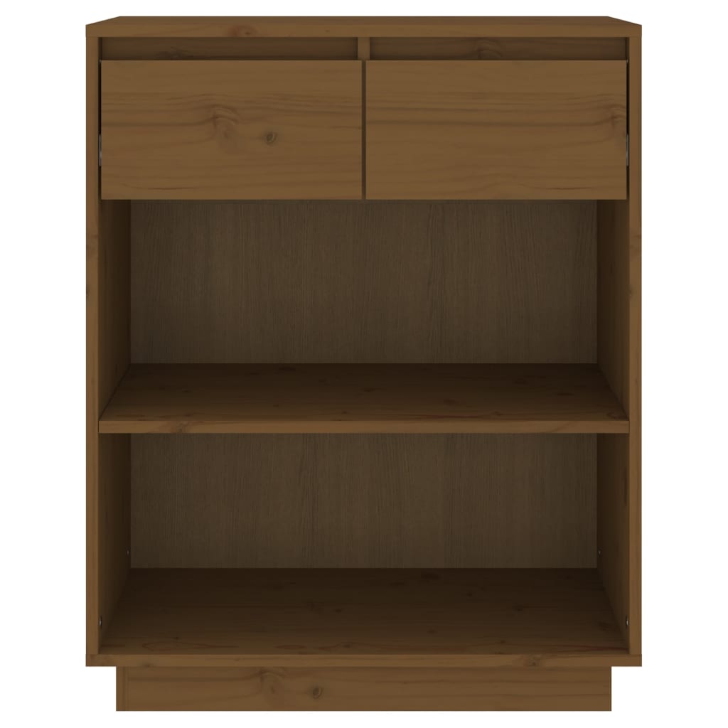 vidaXL Mesa consola de madera maciza de pino marrón miel 60x34x75 cm