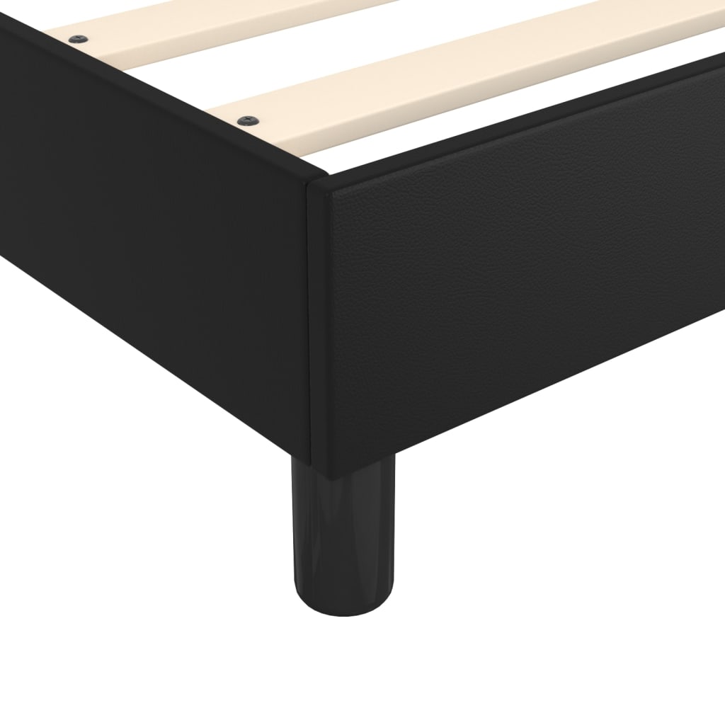 vidaXL Cama box spring con colchón cuero sintético negro 90x190 cm