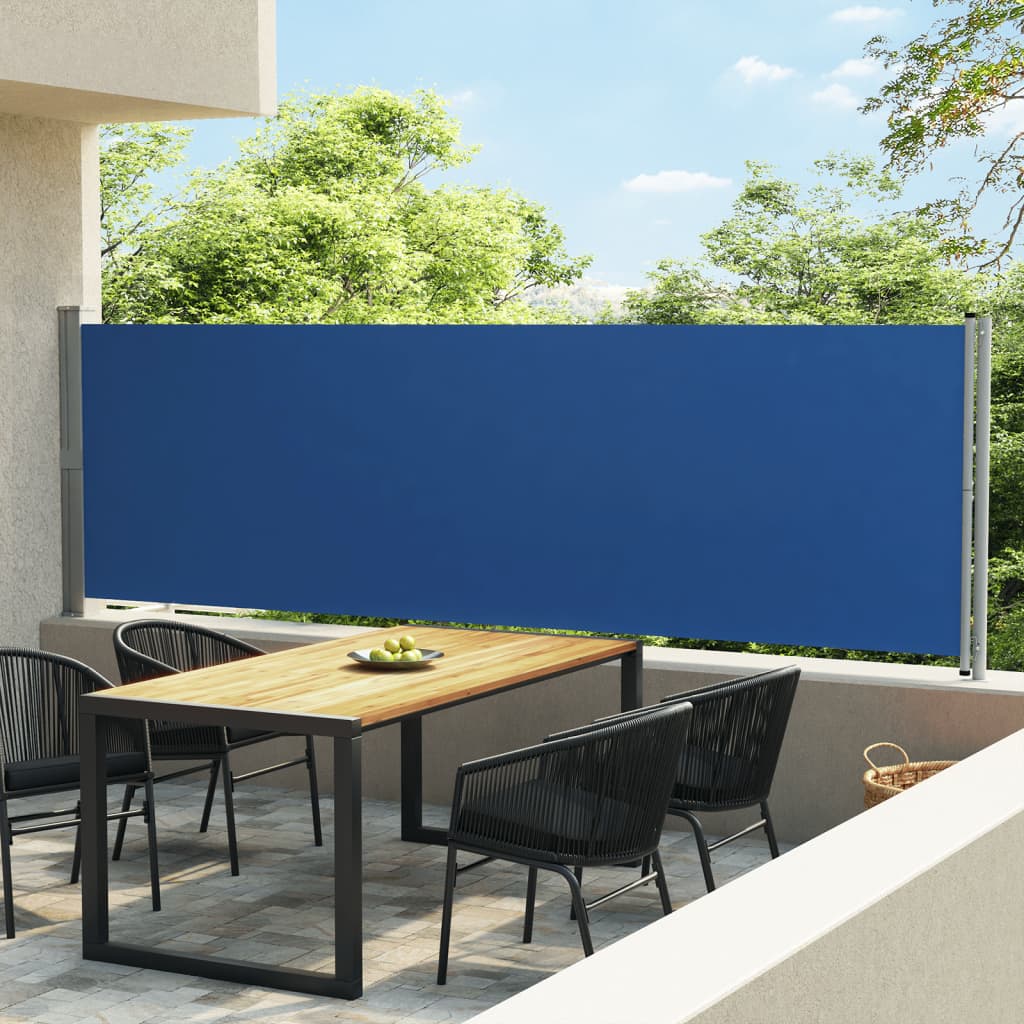 vidaXL Toldo lateral retráctil para patio azul 140x600 cm