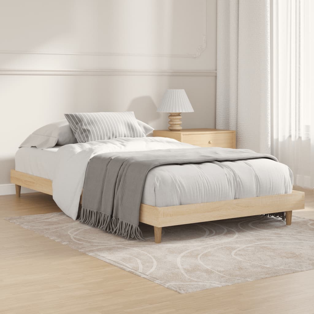 vidaXL Estructura de cama sin colchón madera roble Sonoma 100x200 cm