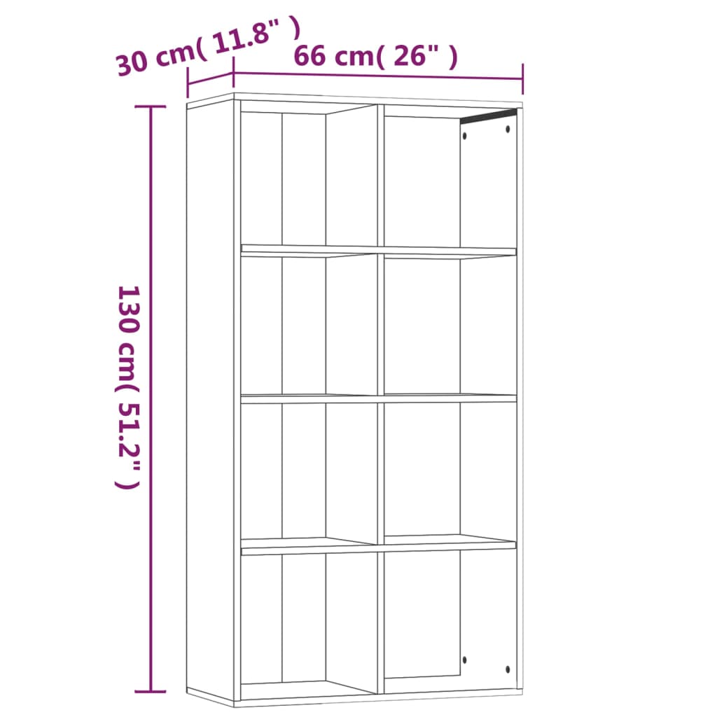 vidaXL Estantería/Aparador contrachapada roble ahumado 66x30x130 cm