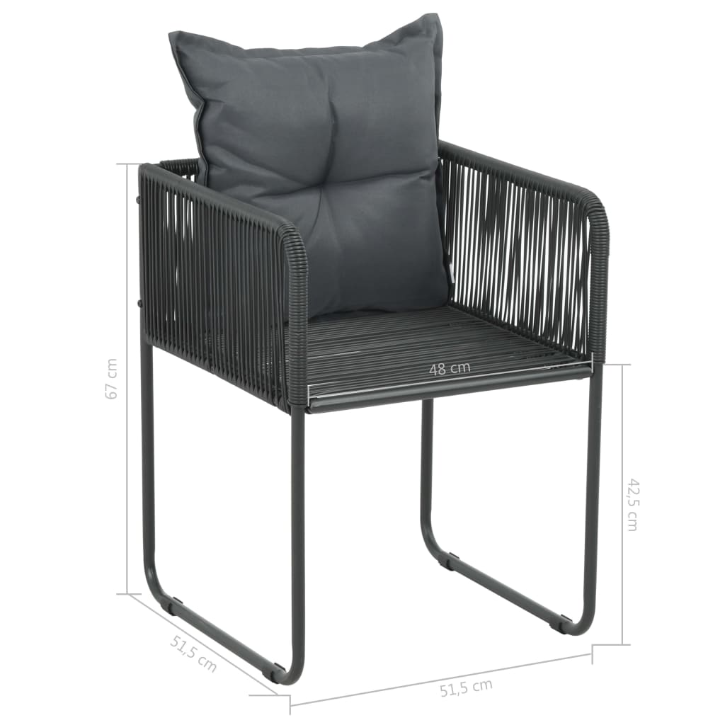 vidaXL Set de comedor de jardín 9 piezas PVC ratán negro y marrón