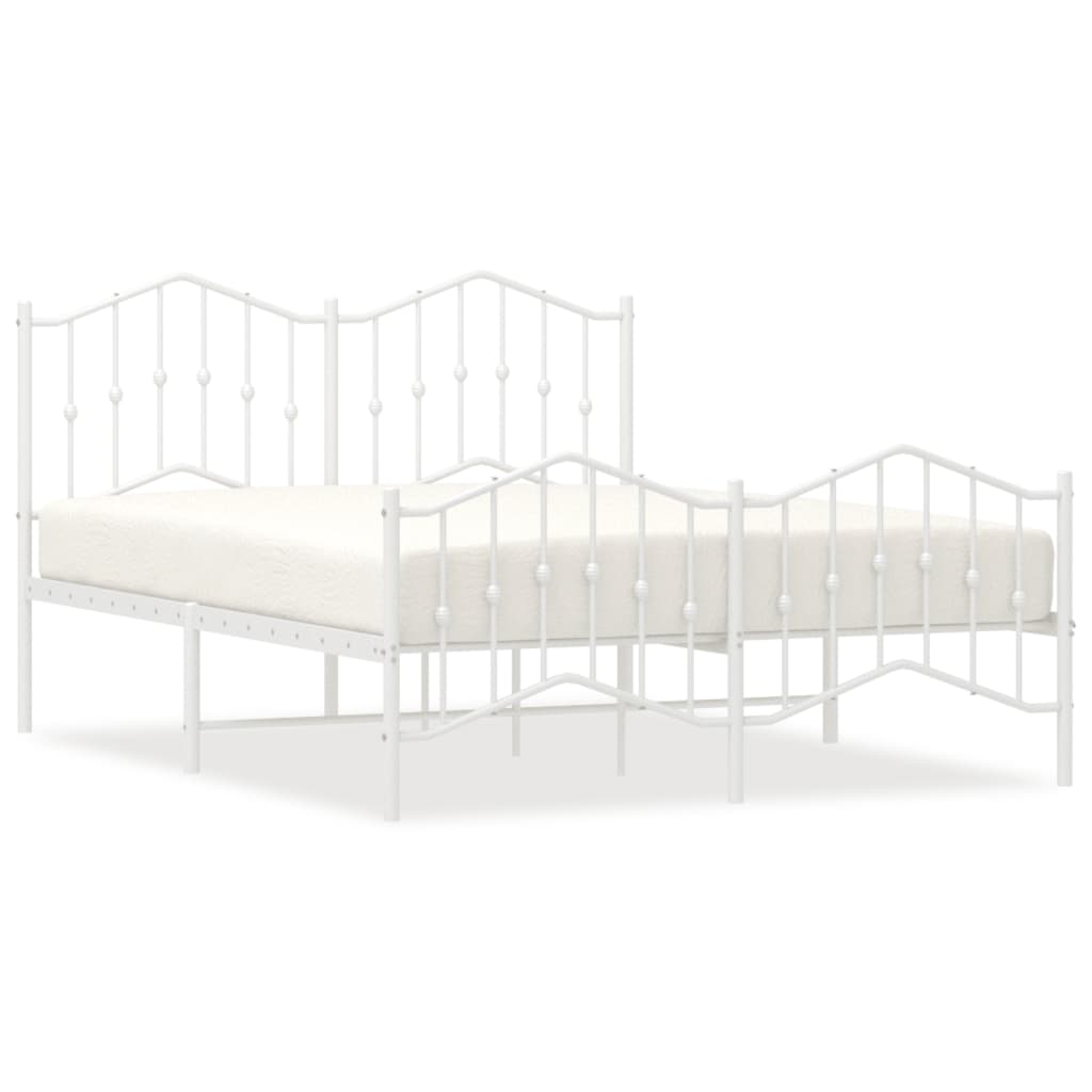 vidaXL Estructura cama sin colchón con estribo metal blanco 150x200 cm