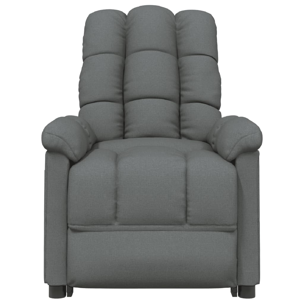 vidaXL Sillón de masaje de tela gris oscuro