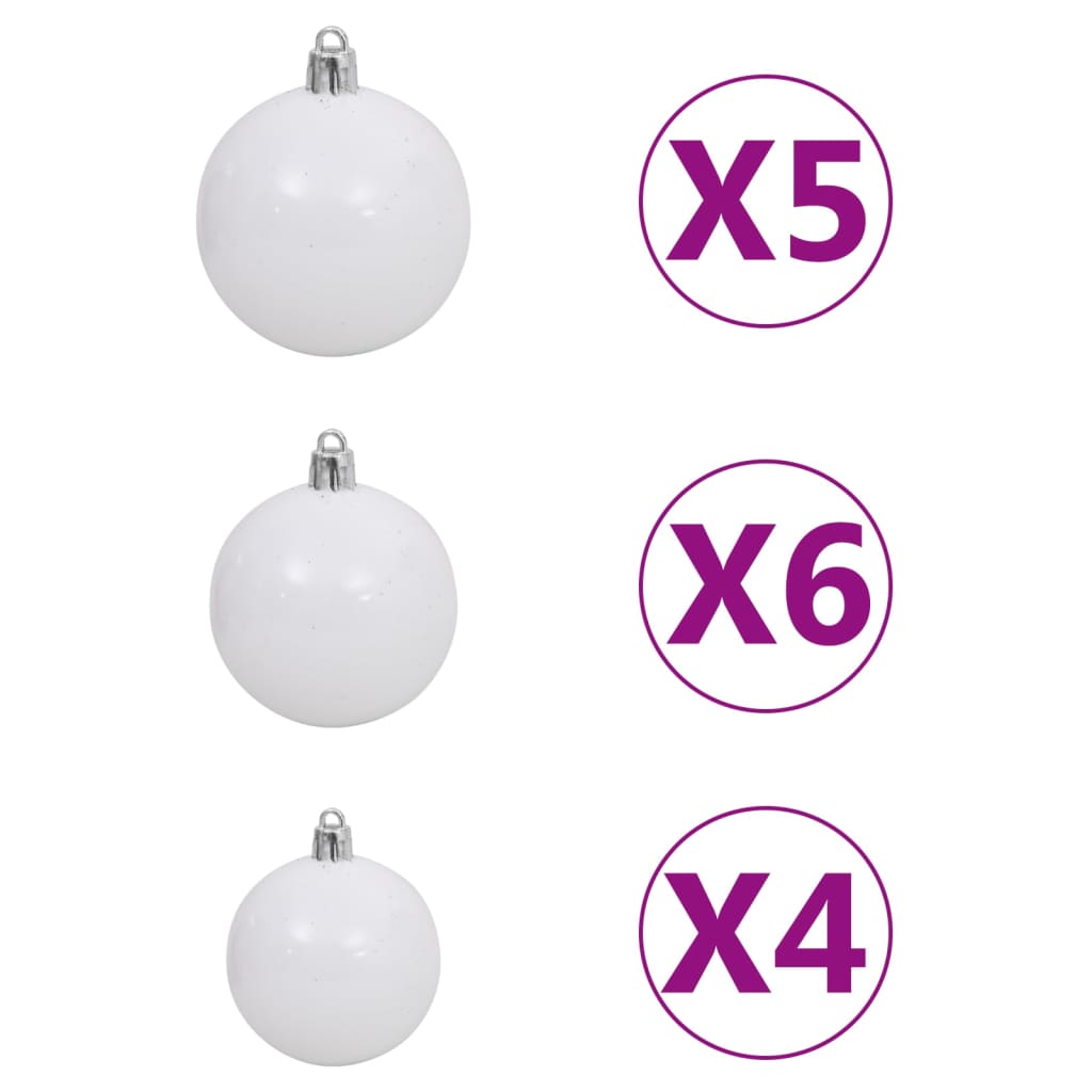 vidaXL Árbol de Navidad artificial con luces y bolas verde 90 cm