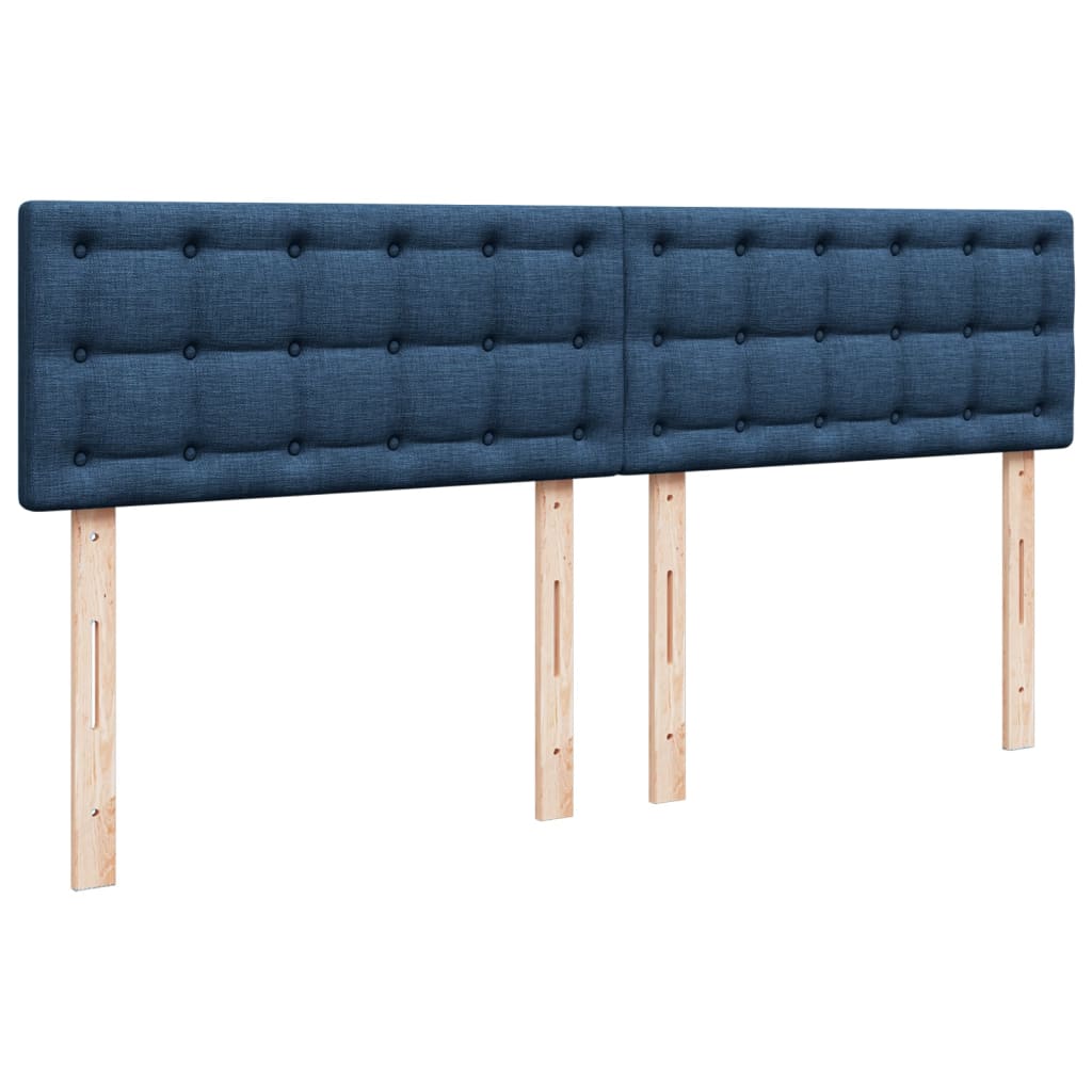 vidaXL Cama box spring con colchón tela azul 180x200 cm