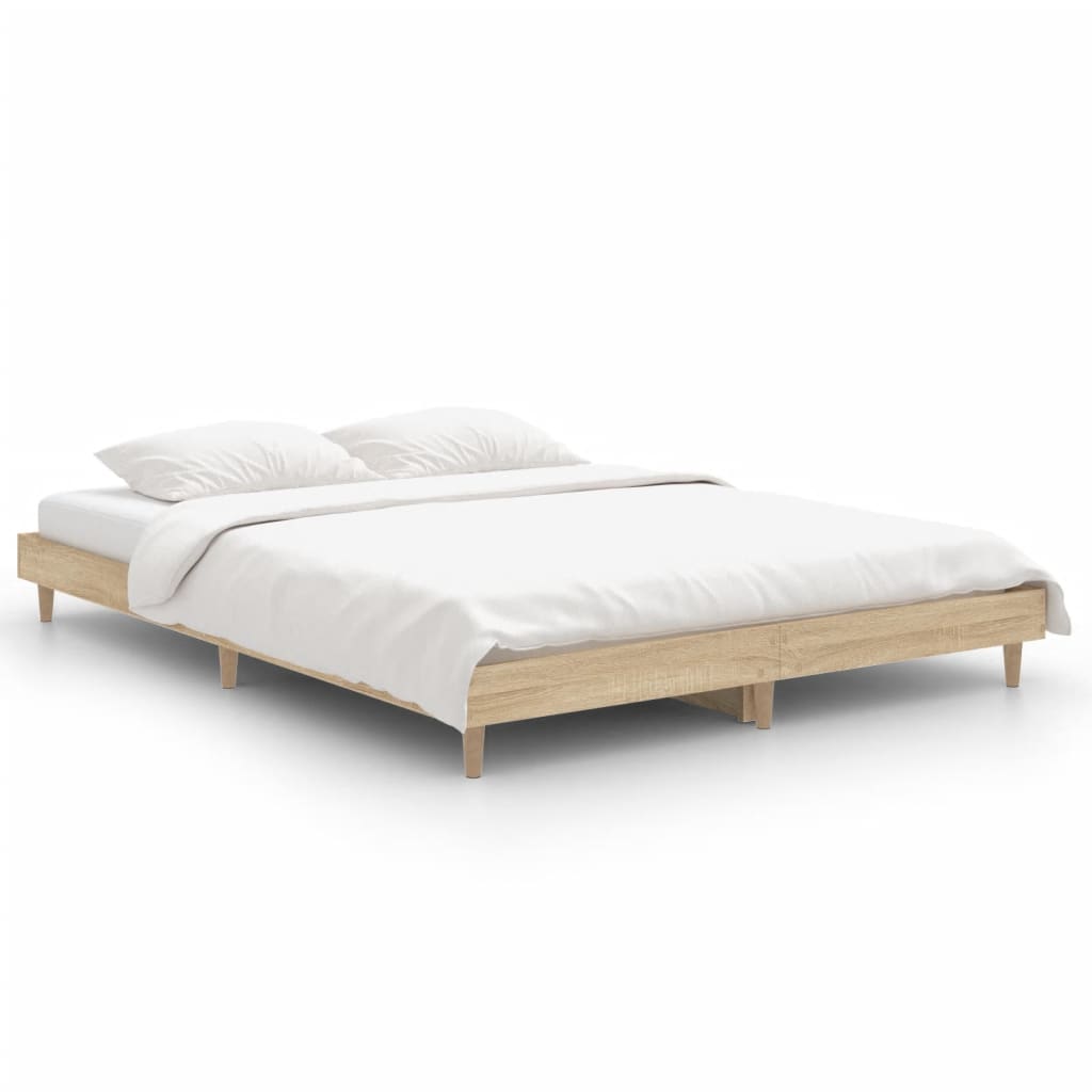 vidaXL Estructura de cama sin colchón madera roble Sonoma 140x190 cm