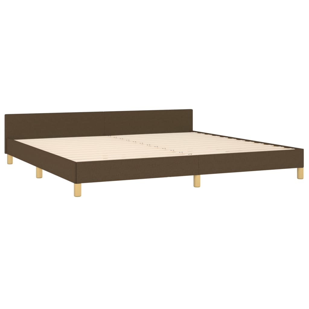 vidaXL Cama sin colchón tela marrón oscuro 200x200 cm