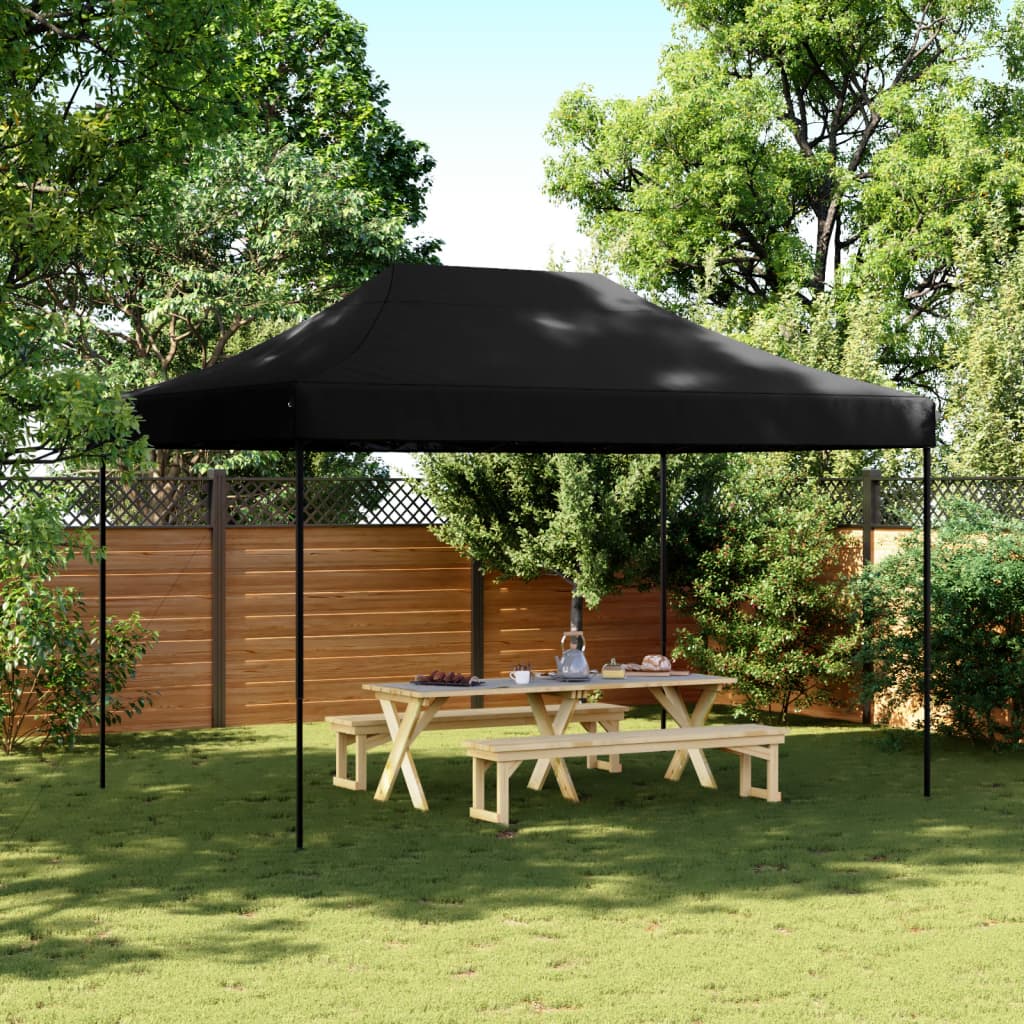 vidaXL Tienda de fiesta plegable Pop-Up negra 410x279x315 cm