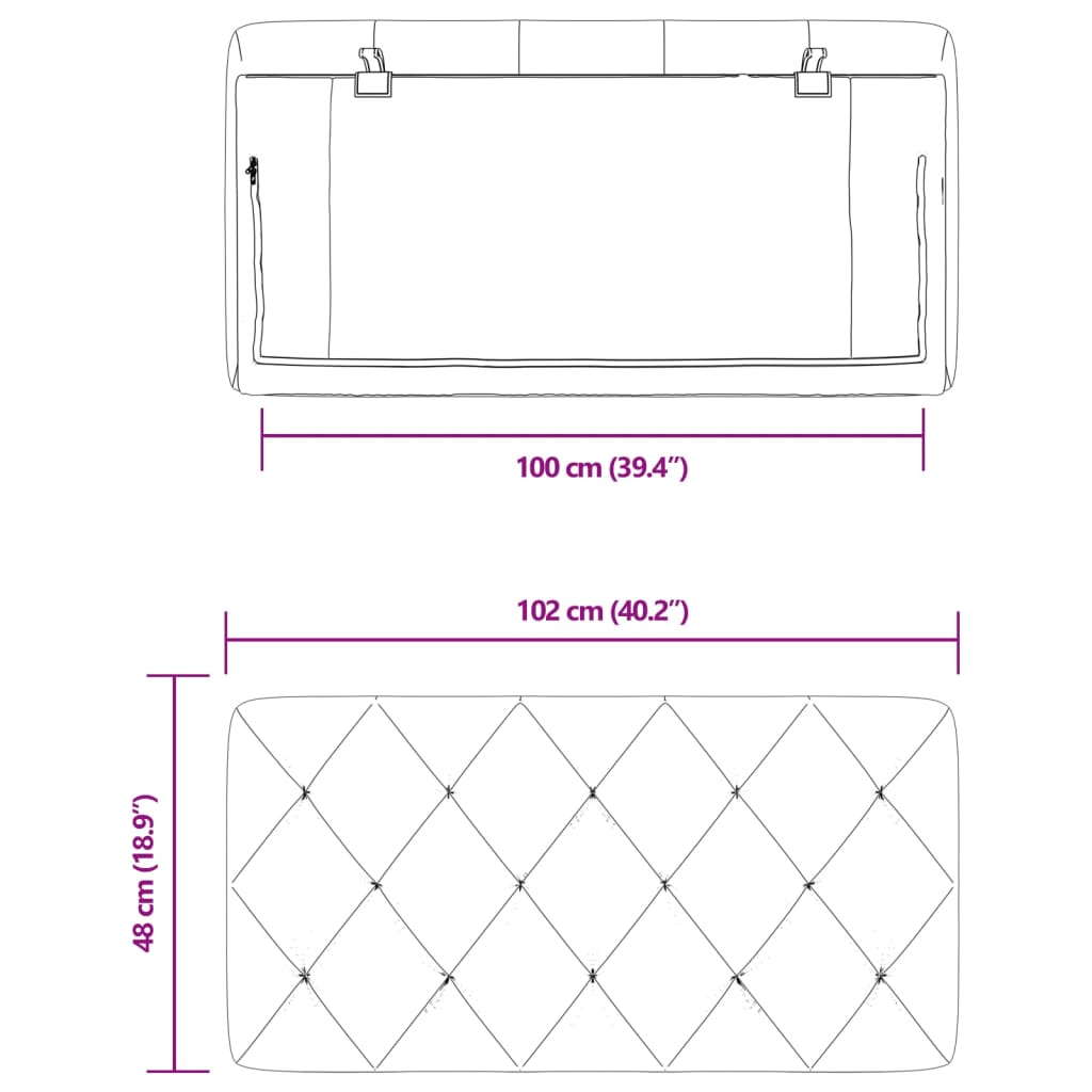 vidaXL Cabecero de cama acolchado terciopelo gris claro 100 cm