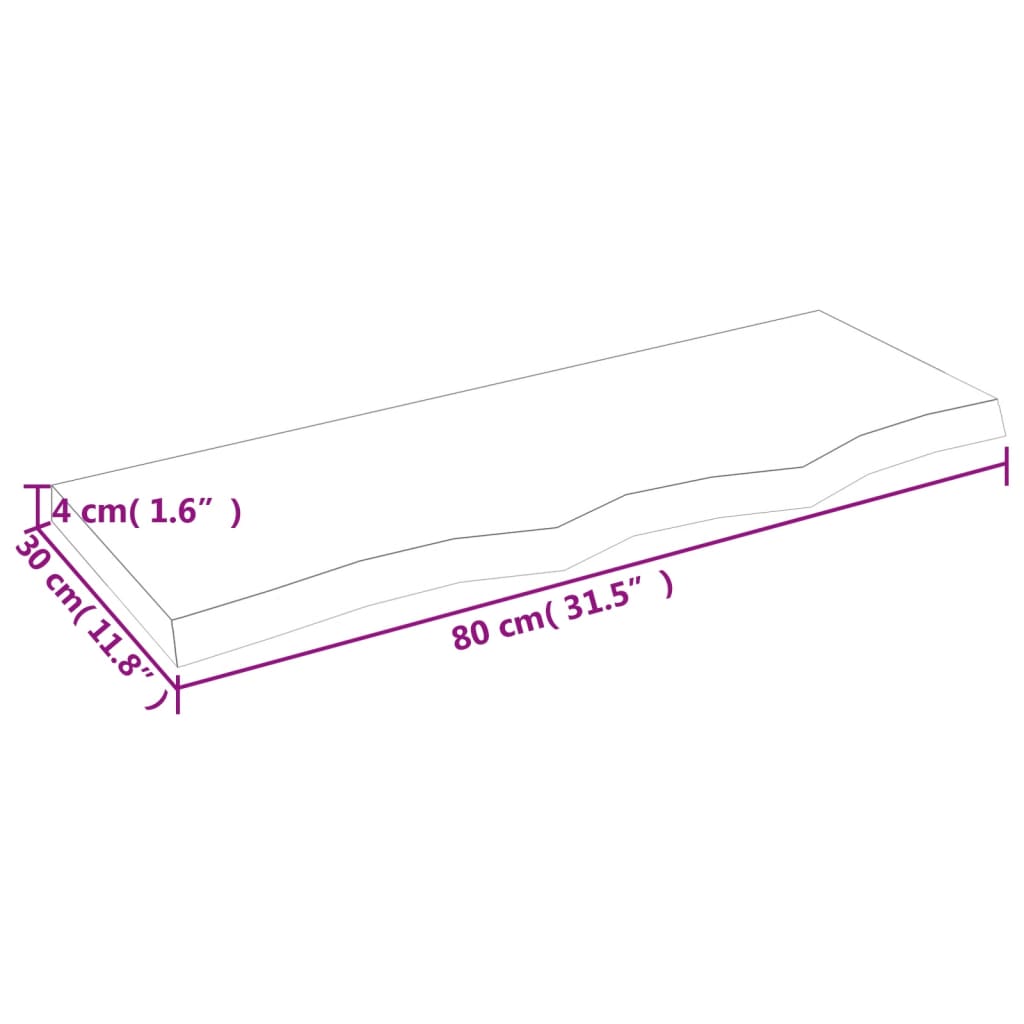 vidaXL Estante pared madera roble tratada marrón oscuro 80x30x(2-4) cm