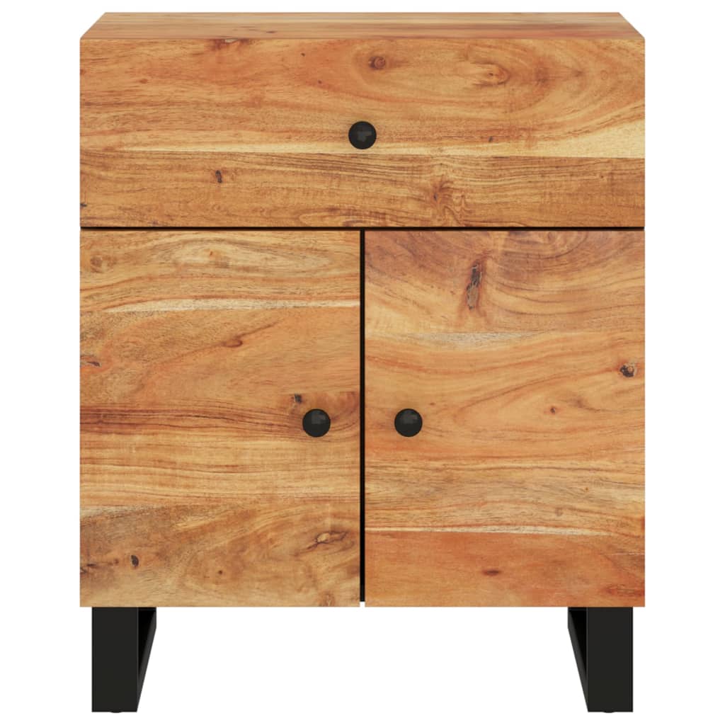 vidaXL Mesita de noche madera acacia madera contrachapada 50x33x60 cm