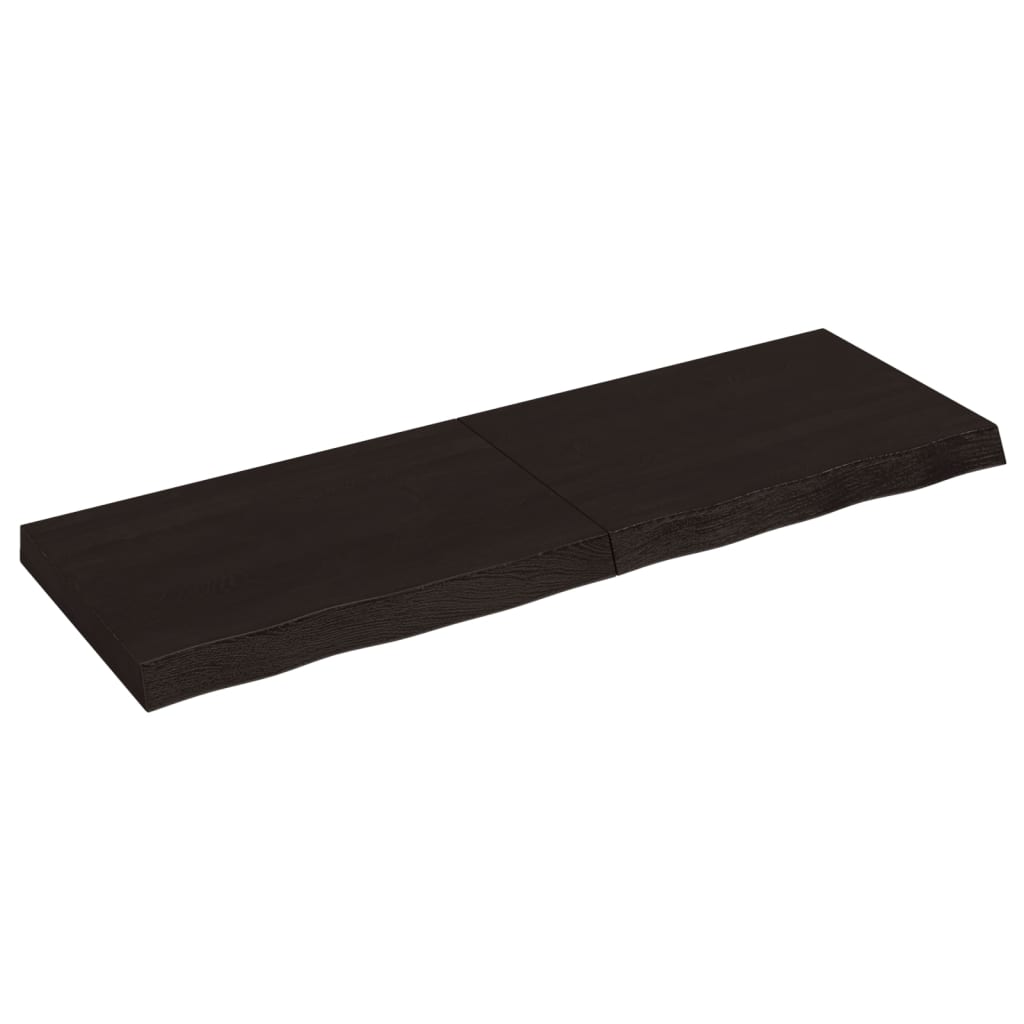 vidaXL Encimera de baño madera tratada marrón oscuro 120x40x(2-6) cm