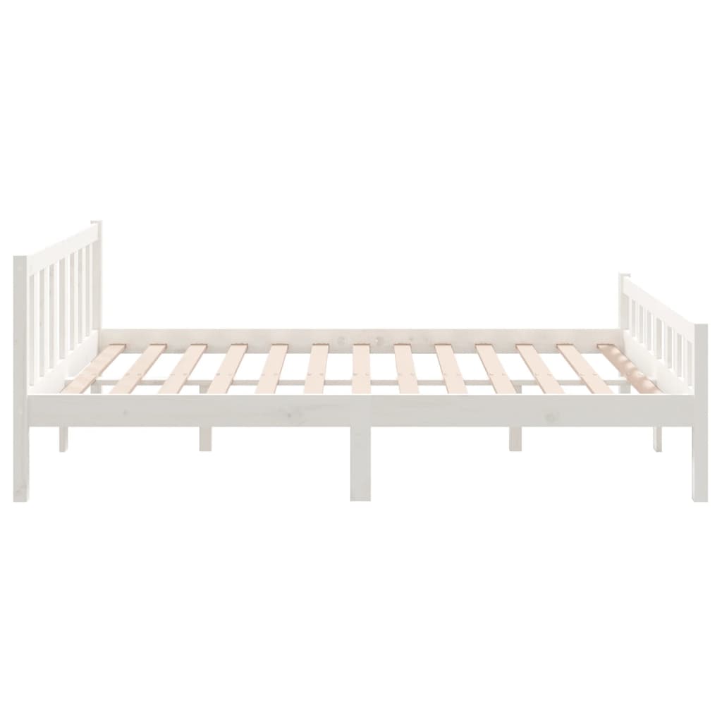 vidaXL Estructura de cama de madera maciza blanca 135x190 cm