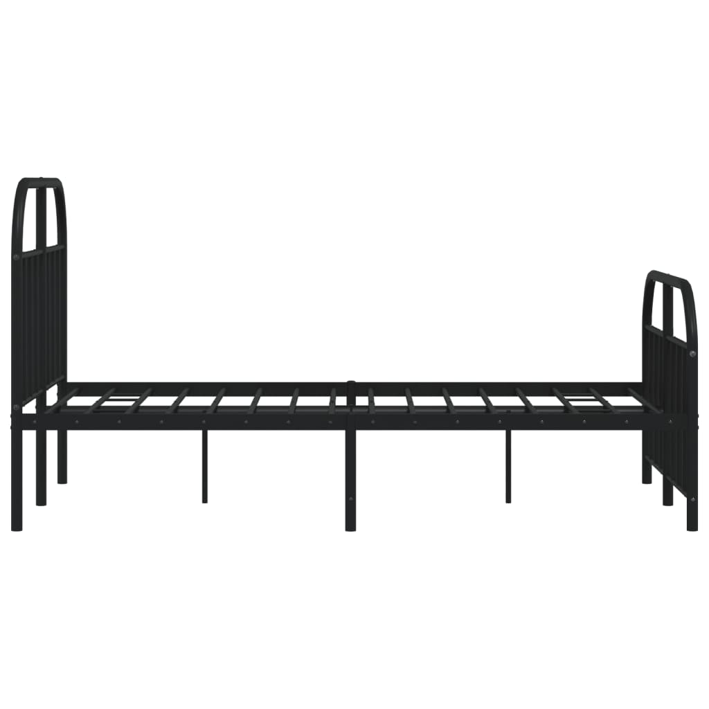 vidaXL Estructura de cama cabecero y estribo metal negro 120x200 cm