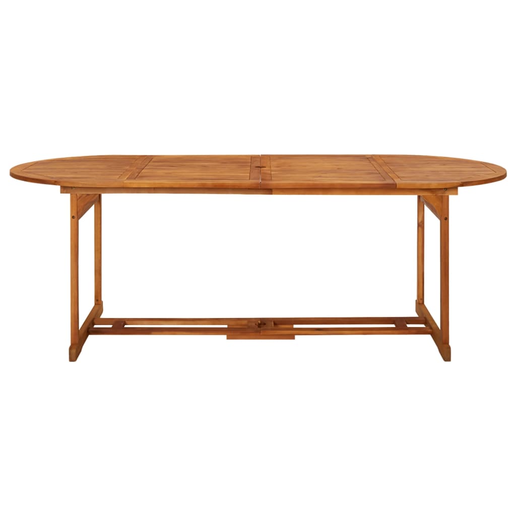 vidaXL Set comedor de jardín 11piezas madera maciza acacia 220x90x75cm