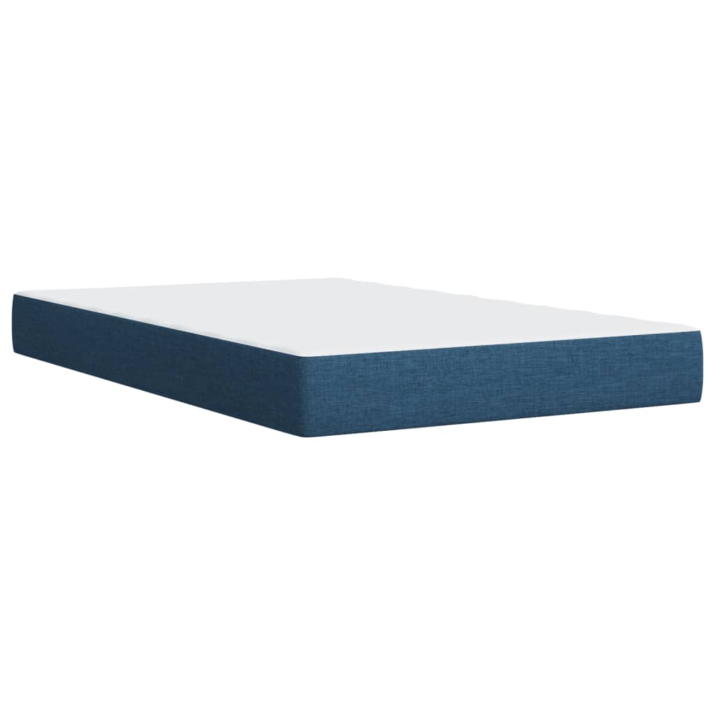 vidaXL Cama box spring con colchón tela azul 90x190 cm