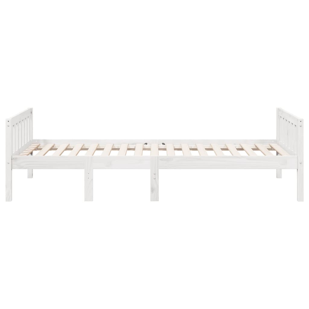 vidaXL Cama para niños sin colchón madera maciza pino blanca 75x190 cm