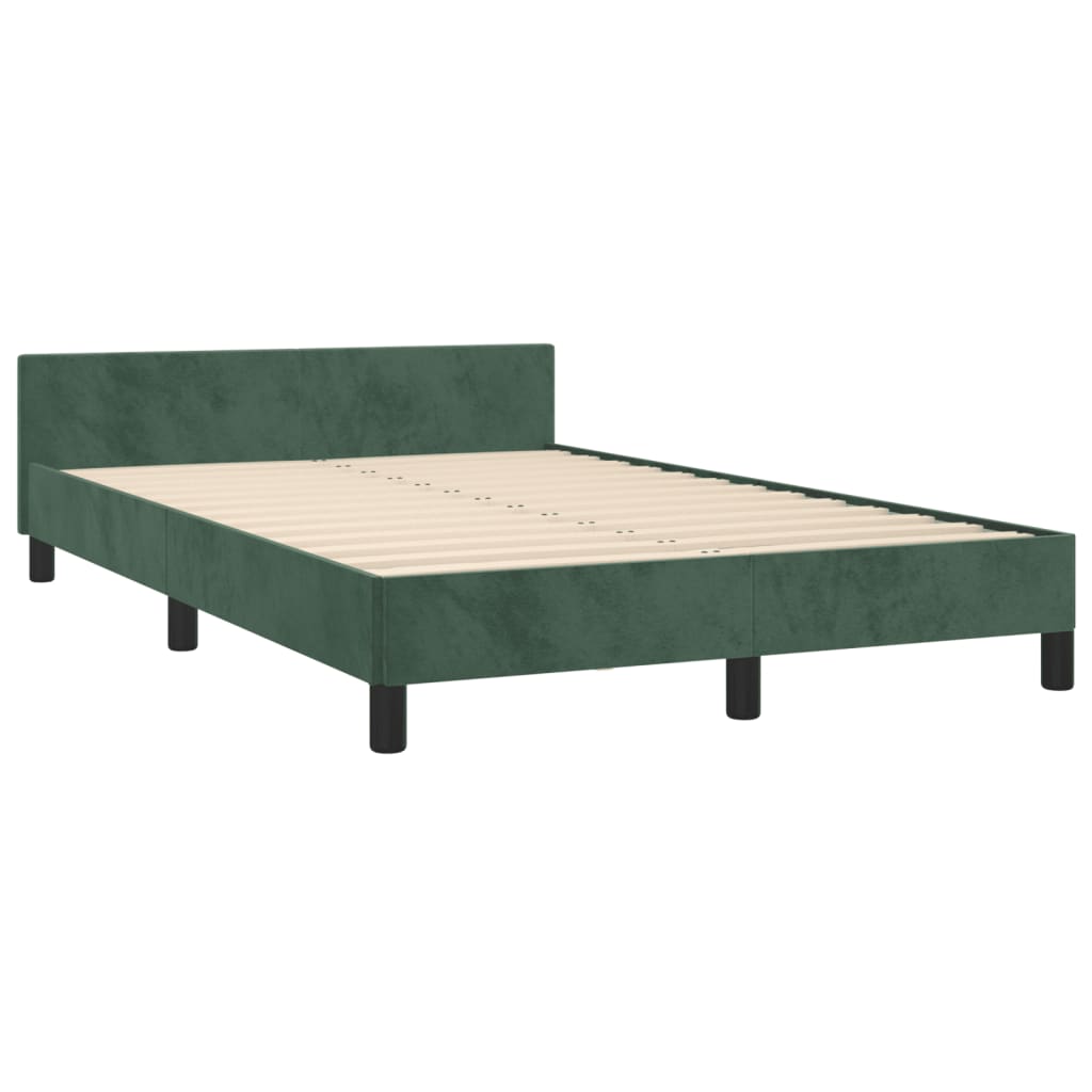 vidaXL Estructura cama con cabecero terciopelo verde oscuro 120x200 cm