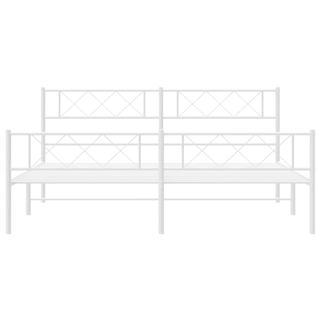 vidaXL Estructura cama sin colchón con estribo metal blanco 200x200 cm