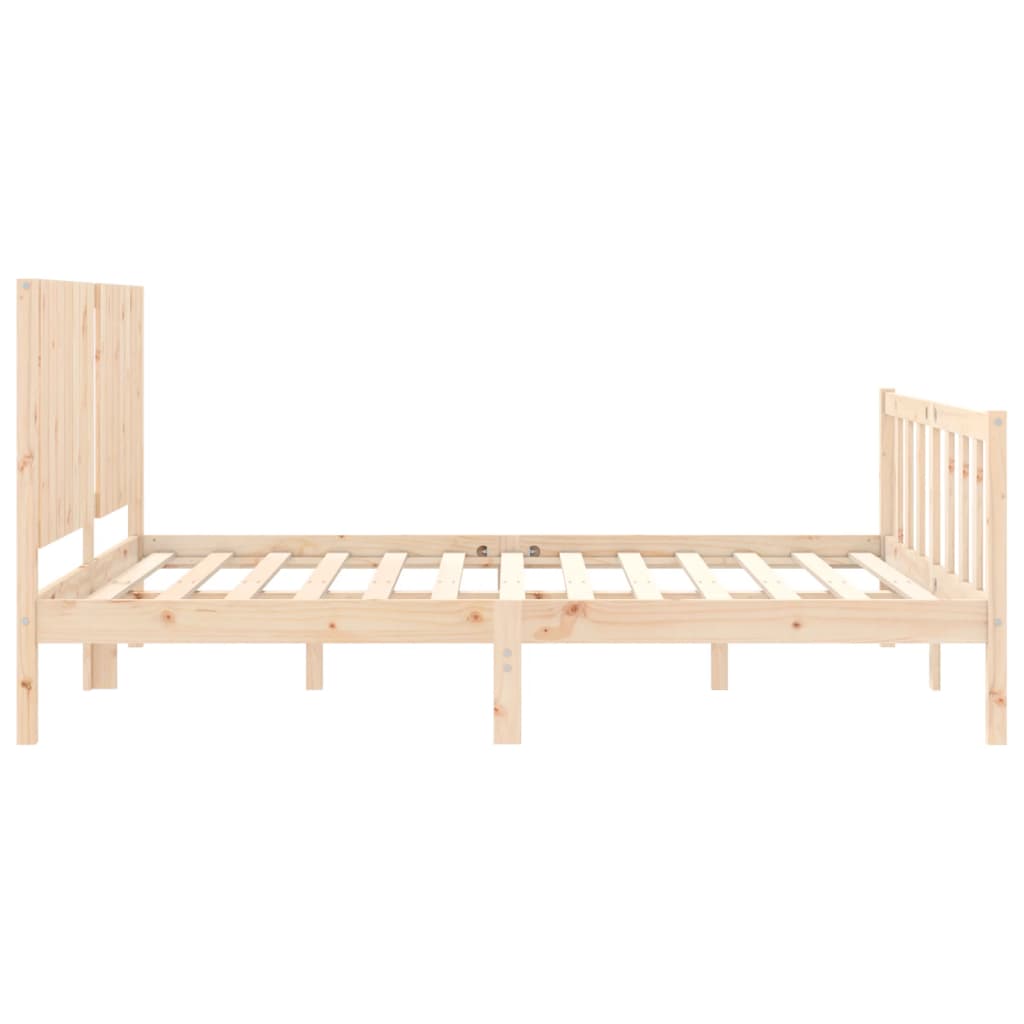 vidaXL Estructura de cama con cabecero madera maciza 160x200 cm