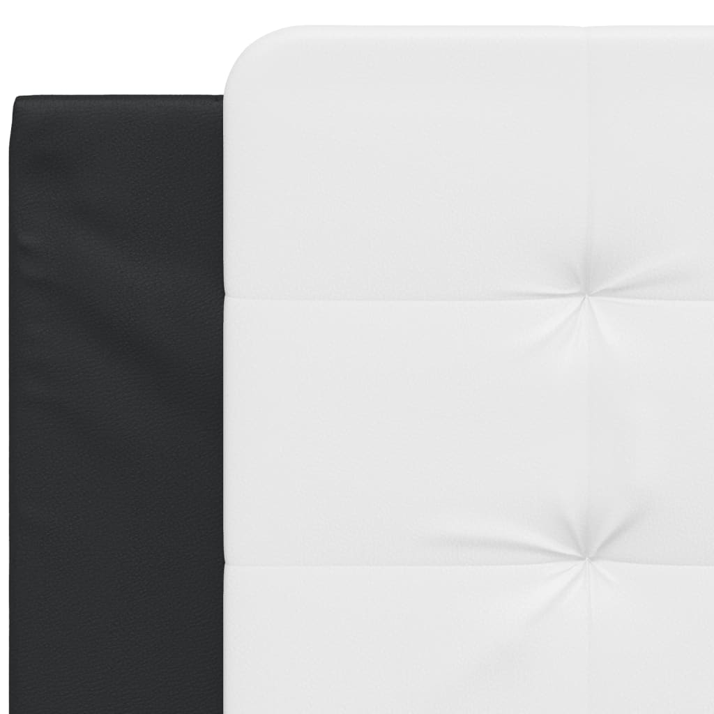 vidaXL Cabecero de cama acolchado cuero sintético blanco negro 100 cm